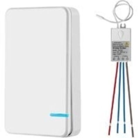 Mini interrupteur sans fil avec mini récepteur - Interrupteur sans fil - Pour l'extérieur - 400 m - 40 m - Télécommande RF 433 MHz - Lampe LED IP54 - Protection contre la vapeur (1/4)