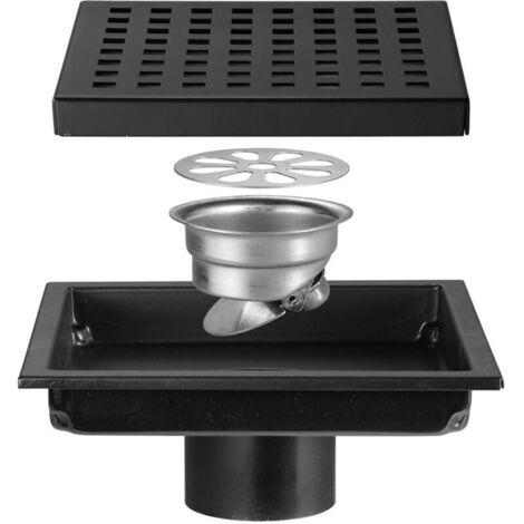 Siphon de sol en acier inoxydable 15 cm – Grille carrée pour drainage efficace – Installation facile pour sols inégaux (1/5)