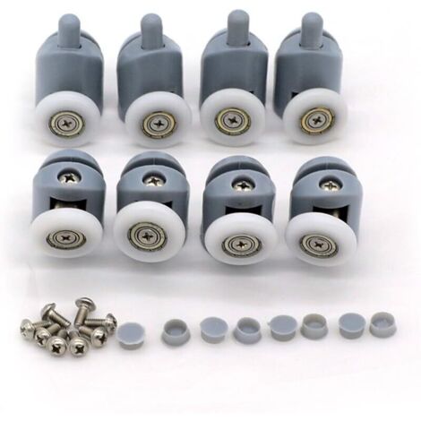 Lot de 8 roulettes pour porte de douche (20-27 mm)