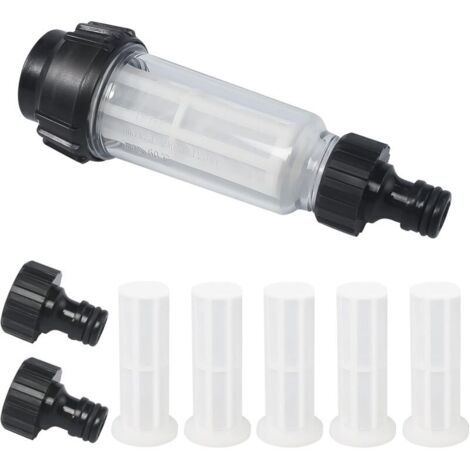 Filtre à Eau Avec Insert, 8 Pcs pour Nettoyeur Tuyau Arrosage Avec Raccord 3/4" pour Tous les Nettoyeurs Haute Pression (1/5)