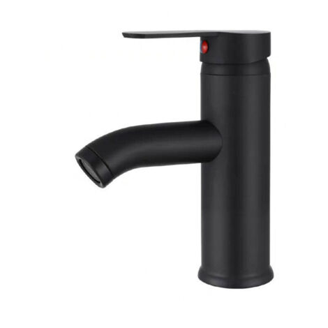 Robinet Noir Mat Cuivre Mitigeur Lavabo Salle de Bain Robinet Eau Chaud Froid Mate Bassin Robinetterie élégante et design rétro robinet de Levier Monotrou Vasque Durable(1pcs) (1/4)