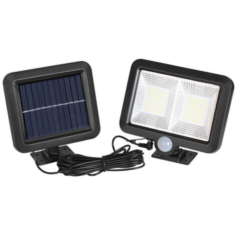 Lampe Solaire Exterieur Detecteur de Mouvement, LED Spot Solaire Exterieur, Étanche IP65 Angle d'éclairage de 120°, Lumière Solaire avec Câble de 5M pour Cabanon, Garage, Jardin, Balcon,Fonepro, (1/5)