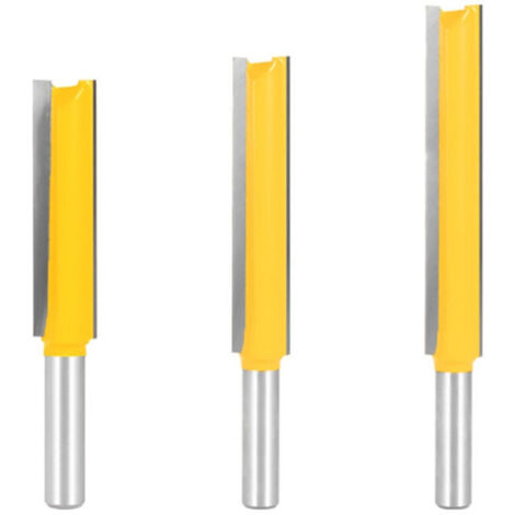 3Pcs 8mm Queue Fraises de Fraisage extra longues, Fraise à Bois Fraise Extra-longue Fraise droite à bout 8mm x 1/2quot x 50mm, 8mmx 1/2quot x 63mm, 8mmx 1/2quot x 76mm (1/5)