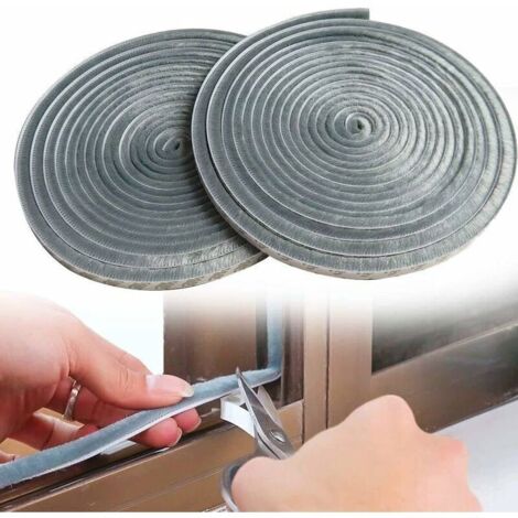 2 pièces bande de joint de fenêtre et de porte couture supérieure coupe-vent et chaud 0.90.9cm longueur 5m gris (1/5)