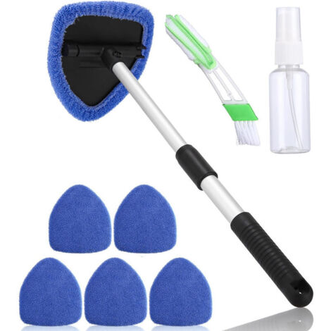 Raclette pare brise,avec poignée télescopique desembueur pare brise,poignée pivotante à 180°et 6 Tampons Lavables ,bombe degivrante pare brise,convient à tous les types de voitures, de camions et de (1/5)