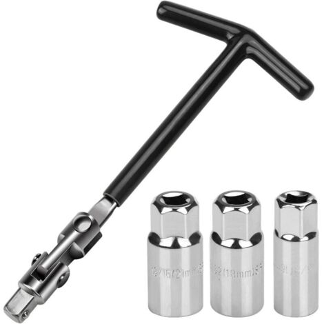 Jeu de 5 Clés à Bougie d'Allumage 16/18/21 mm - Universelle pour Voiture et Moto - Extracteur de Bougies (1/5)