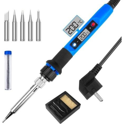 Fer à Souder Etain de Précision, Kit de Soudure 80W Temperature Réglable 180-480°C Visible, 5 Pointes de Rechange et Support Pour Fer à Souder pour Réparation Soudage Brasage Quotidiens (1/5)