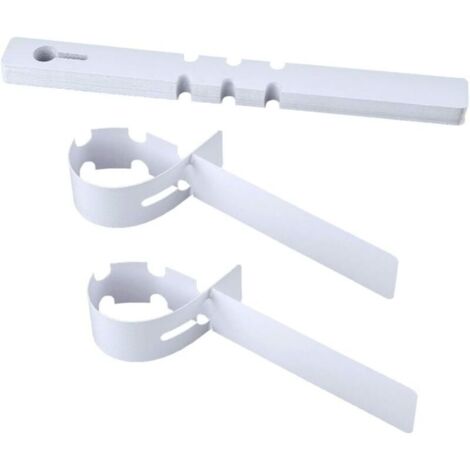 Lot de 100 étiquettes en plastique pour arbre de plante, 2 x 21 cm, pour envelopper les plantes (Blanc) (1/5)