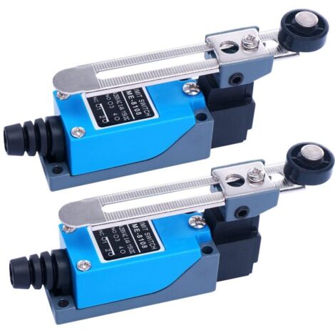 2 Pièces ME-8108 Interrupteur de Fin de Course Momentané,Interrupteur Levier deLevier Rotatif Réglable NC-NO Pour les machines et autres équipements électroniques ME-8108