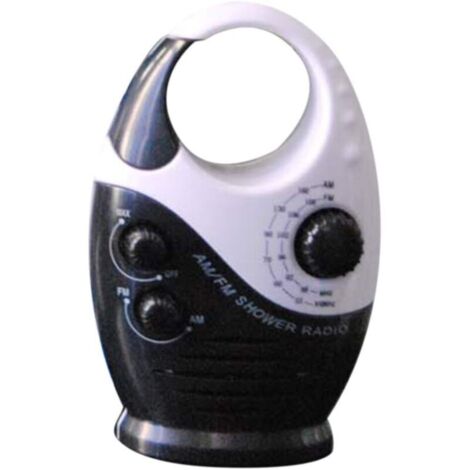 Radio de douche étanche 3 V 0,5 W avec volume réglable, haut-parleur AM-FM, haut-parleur de douche de salle de bain, radio sans fil avec poignée supérieure (1/2)