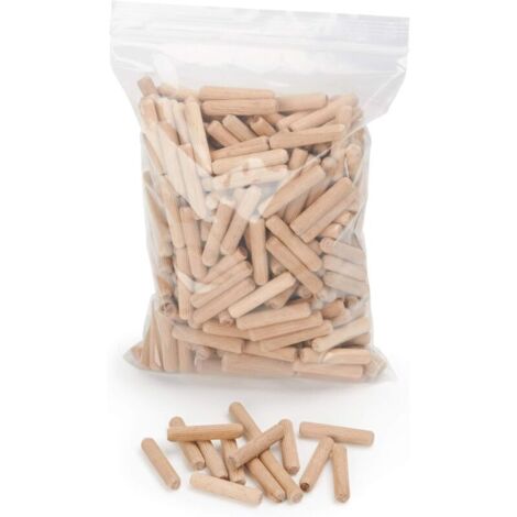 400 pcs de cheville bois 8 mm x 50 mm - goujon bois de hêtre massif idéal pour fraise à bois - convient pour gabarit de percage/guide de percage (1/3)