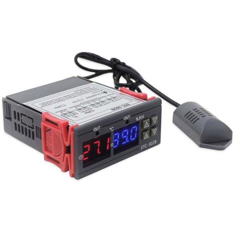 Contrôleur d'humidité et de Température à Affichage Numérique avec Sortie de Relais de Sonde de Capteur Intégrée, 110-220V - 110-220V