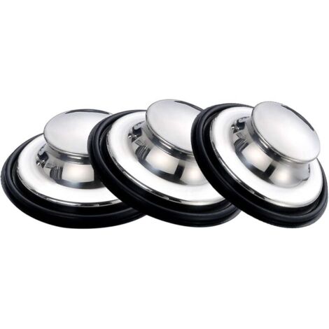 Bouchons D'évier, Bouchon D'évier de Cuisin En Acier Inoxydable, Grand Rebord Large De 3,35 Po (85mm) De Diamètre (3 Paquets) (1/5)