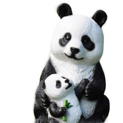 Sculptures de pandas pour jardin extérieur, statues de patio, décorations en résine, images réalistes et éclatantes (1/5)