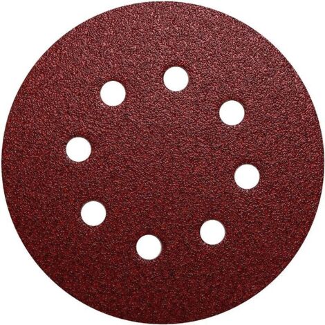 5 pouces 8 trous sable rouge dos velours papier de verre 80 mesh 50PCS (1/5)