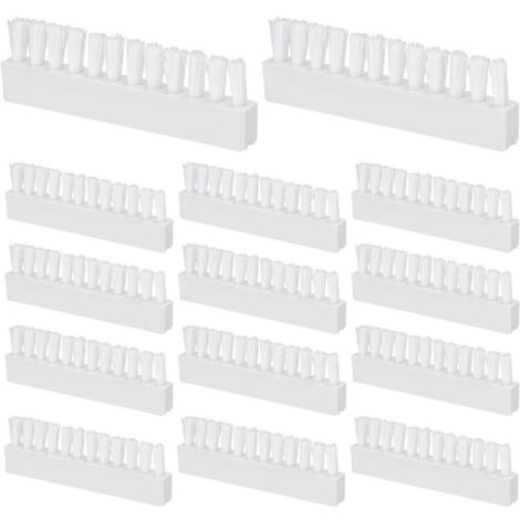14pcs Brosse de Piscine, Brosses de Remplacement de Tête d'Aspirateur de Piscine 8x2,5cm Blanc Plastique Outils de Nettoyage de Piscine pour Fixation de Tête d'Aspirateur de Piscine