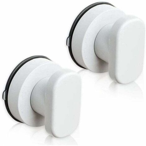 Poignée de Porte à Ventouse 2PCS Ventouse Poignées Tiroir Armoire Réfrigérateur Porte Verre Portable Mobilité Poignée Poignées avec Forte Ventouse pour Salle De Bains(Blanche) (1/5)