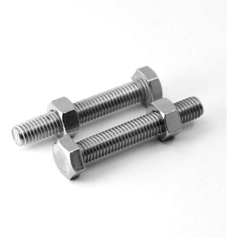 M8 x 50mm 10PCS Boulons à six pans en 304 Acier Inoxydable de Coin Extérieur Vis Hexagonale,Boulons et écrous de Sortilège Ensemble (1/3)