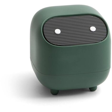 Mini poubelle de bureau avec couvercle, poubelle double couche en forme de ninja, isole efficacement les odeurs de cuisine et de salle de bain. (1/5)