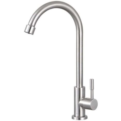 Robinet de cuisine froide simple en acier inoxydable lavabo évier de buanderie évier purificateur d'eau robinet (1/4)