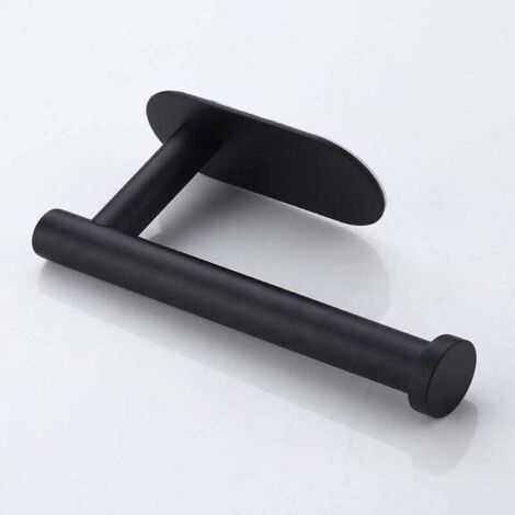 Porte Papier Toilette Auto-Adhésif Noir - En Acier Inoxydable - Pas De Perçage Nécessaire, Forte Adhérence Et Imperméable. (1/5)