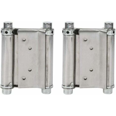 Charnières à ressort double action en acier inoxydable – Lot de 2 – Capacité de charge jusqu'à 15 kg – Pour portes battantes et saloon (1/5)