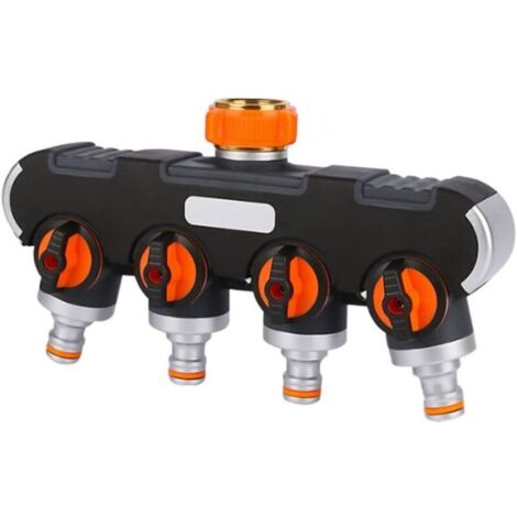 Répartiteur 4 Voies, Distributeur D'eau Tuyau D'arrosage, Séparateur de Tuyau à 4 Voies, Distributeur D'eau à 4 Voies, Peut Etre Utilisé pour L'irrigation du Jardin, le Débit Est Réglable