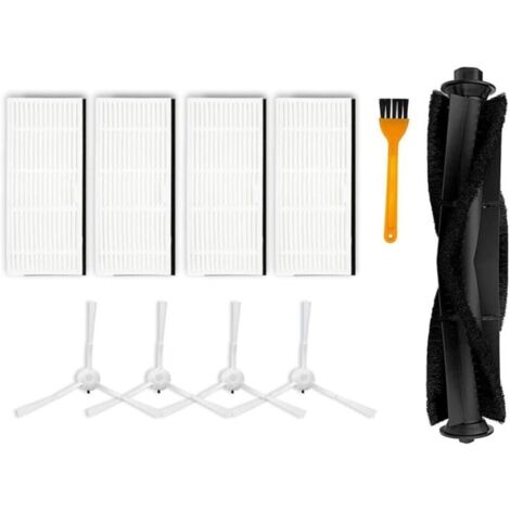 Lot de 10 brosses de nettoyage latérales de rechange pour aspirateur robot Ultenic T10, 1 brosse rouleau principale, 4 filtres HEP (1/5)