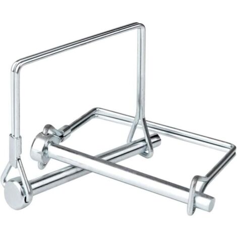 12pcs Goupille de Verrouillage Carrée 5/16 pouces (8mm) Goupille de Blocage Automatique de Sécurité en Acier au Carbone Galvanisé de Haute Qualité pour Jardin de Pelouse de Agricole de Tracteur (1/5)