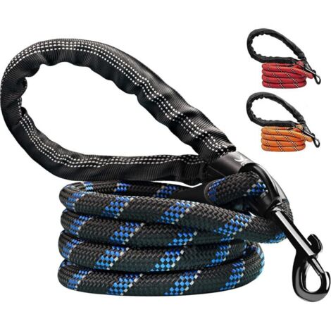 Laisse Chien avec Souples Poignée Rembourrée et Antidérapant Corde pour Chien de Dressage Aux Chiot, Petits, Moyens et Gros Chiens Convient Course à Pied Jogging et Randonnée (Noir) (1/5)