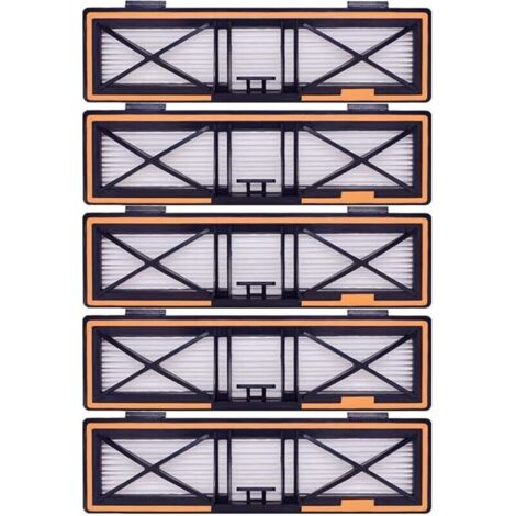 Lot de 5 filtres HEPA H13 de rechange orange compatibles avec Neato D10, D9, D8, D7, D6, D5, D4, D3, aspirateurs robotiques. (1/5)
