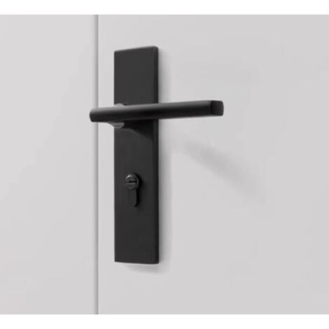 Serrure de porte intérieure noire universelle - Magnétique, silencieuse, style américainpour chambre et porte en bois (1/5)