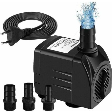 Pompe Eau Submersible, 65w 3000l / H Mini Pompe Aquarium,Ajustable Pompe Fontaine Pour Étang Fontaine Réservoir De Poissons Avec 3 Buses, Cordon De 3m (Bruit De 20 À 30 Db) (1/5)