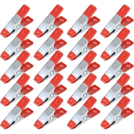 20 Pièces Pinces à Ressort Métal, Modélisme Pince à épiler, Metal Spring Clamps, Pinces à Linge Grip Holder pour Bâche, Camping, Tarpaulin, Travail Bois, Outil de Modélisation - 2 Pouces