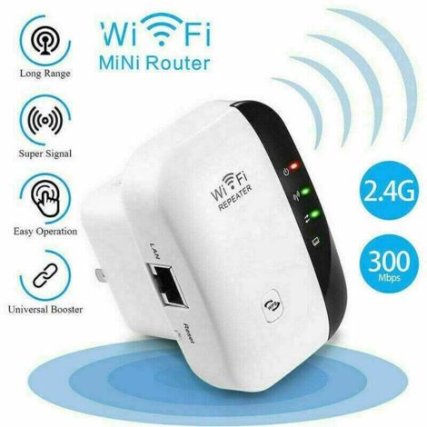 Amplificateur WiFi Repeteur Booster de signal sans fil WiFi extender 300M WLAN (1/5)