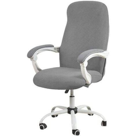 Housse de chaise extensible en tissu jacquard imperméable – Taille M pour chaises de bureau – Ajustement antidérapant – Lavable en machine (1/5)