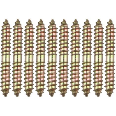 10 boulons de fixation pour meuble Cheville - M8 x 60 MM à tête double extrémité - Bois à bois (1/5)