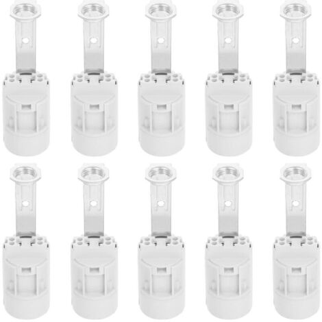 Lot De 10 Douilles De Lampe à Vis E14 Support, Remplacements Pour Candélabres, Culot E14, Hauteur Totale 90 Mm, Douilles En Plastique Blanches, Pièces De Rechange Pour Plafonnier (1/5)