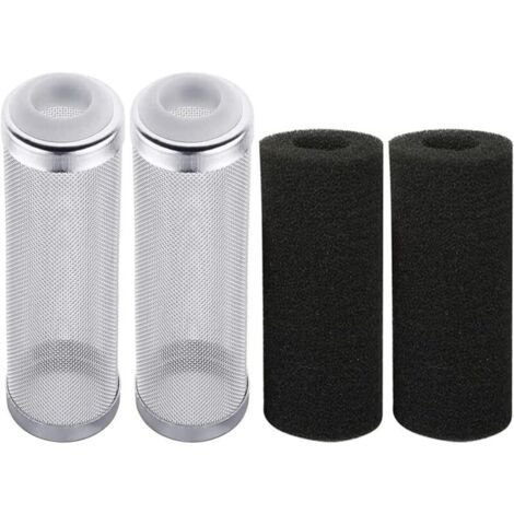 Garde De Filtre Maille Protection Filtre D'aquarium En Acier Inoxydable Filtre Entrée Eponge 16mm Garde De Filtre Protection Du Filtre Avec Éponge Filtrante Pour Petits Poissons Crevettes (4 Pièces) (1/5)