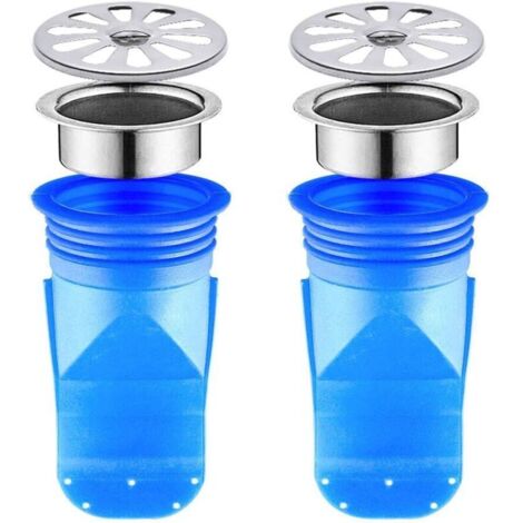 Prévention de reflux réglable, Paquet de 2 Drain de plancher de silicone, Valve à simple voie pour tuyaux Tubes dans le sol de la salle de bain (95 50cm) (1/5)