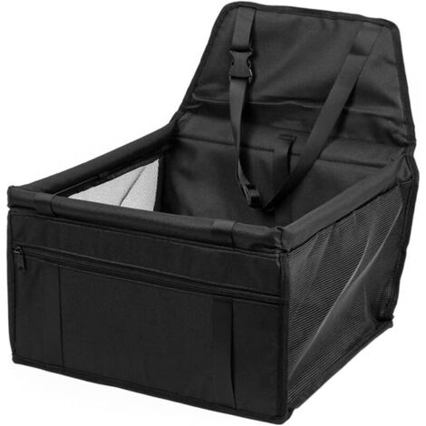 Sac de Transport Chien et Chat avec Rehausseur, Ceinture de Siège de Voiture de Sac de Voiture d'animal Familier Respirant (1/5)