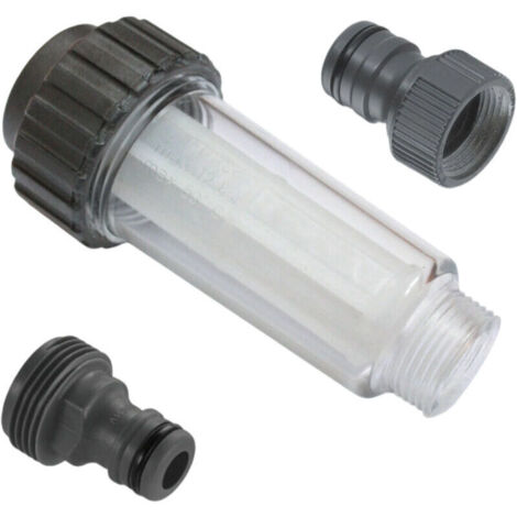 Filtre à eau avec raccords enfichables pour aspirateur haute pression, pompe de jardin, arrosage de jardin, connexion camping-car 3/4 pouce compatible avec Kärcher 4.730-059.0 (1/5)