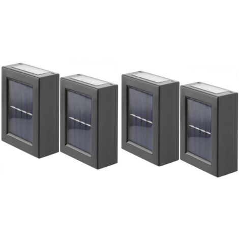 Lampe Solaire Exterieur Jardin, 4 Pack Lampe Solaire Extérieu avec Lumière Blanche Chaude, Sans Fil IP65 Étanche Lumiere Solaire Exterieur pour Outdoor Clôture Cour Véranda (1/5)