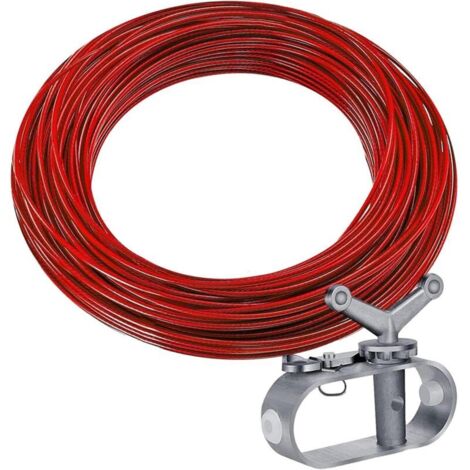 Corde de serrage de couverture de piscine, câble de couverture de piscine et kit de treuil, câble rouge de corde de couverture de piscine de 130 pieds pour la maison couvertures d'hiver de piscine hor (1/5)
