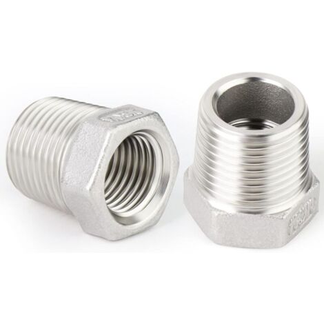 2 pièces 1-1/4 "mâle à 3/4" femelle BSP adaptateur de tuyau raccord 304 réducteur en acier inoxydable bague hexagonale,Raccord fileté mâle x femelle (1/5)