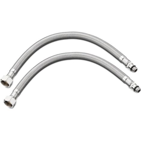 Tuyau de cuisine flexible 60 cm Lot de 2 tubes de raccordement standards G3/8 x M10 x 60 cm pour évier cuisine salle de bain robinet