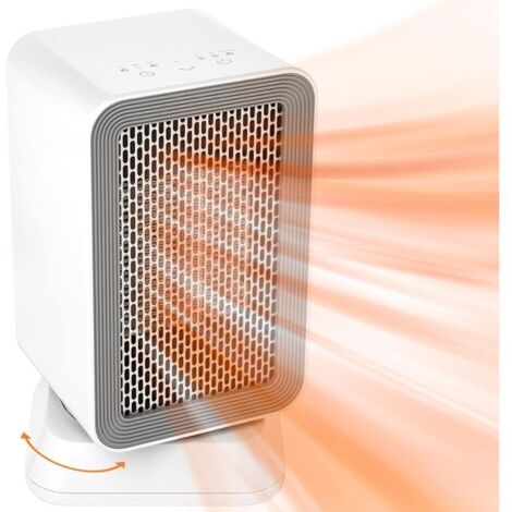 Mini Chauffage Soufflant, Radiateur Soufflant Céramique 1000W, élément Chauffant en Céramique PTC, Fonction de Chauffage Rapide en 3 Secondes, Protection Contre l'inclinaison et la Surchauffe (1/5)