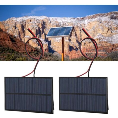 2Pcs Mini Panneau Solaire, Panneau de cellules solaires en polysilicium Pratique de qualité Garantie à Haut rendement, lumières de Paysage largement utilisées pour Les lumières de pelouse 5V 250mA (1/5)