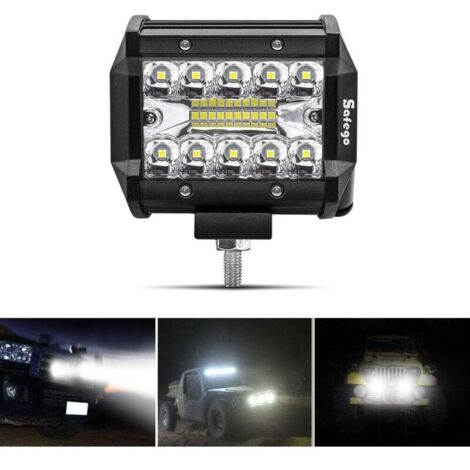 4" 60W Projecteur LED Lampe de travail Barre LED Phare 10800LM, Etanche IP67, Feux Antibrouillard pour Voiture Hors Route Tracteur Camion SUV ATV Bâteau 12V 24V Feux Diurne Lumière (1/5)