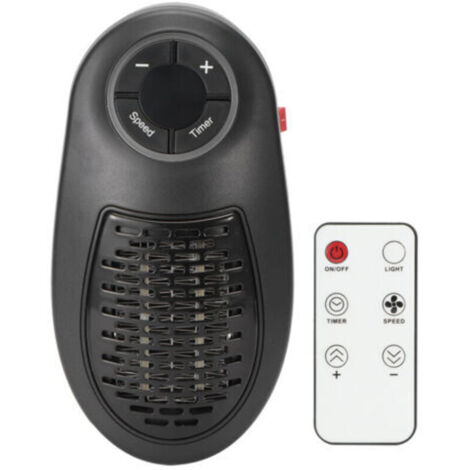 Mini chauffage d'appoint pour la maison, télécommande, minuterie réglable, 2 vitesses, silencieux, prise UE 220 V (1/5)